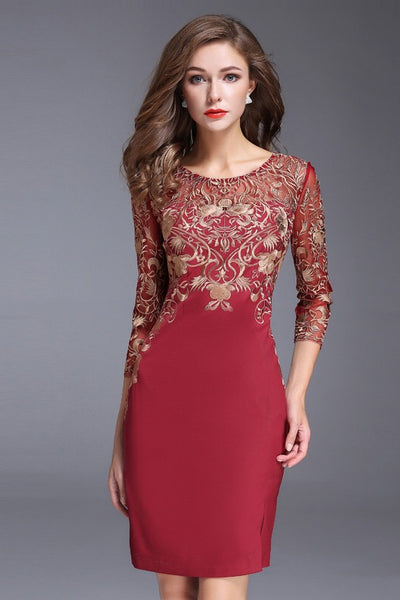 【新品】　Emboridered Lace Back Dress Embroidered Lace Dress | Gorgeous Women's Dress - Dress Album
