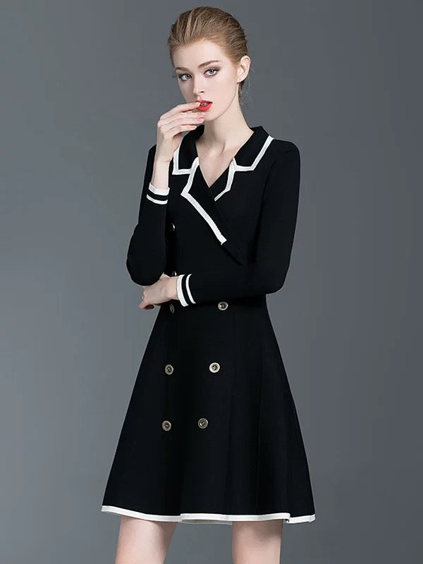 Collared Knit Midi Dress