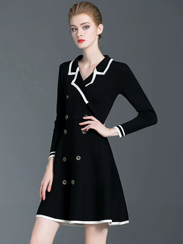 Collared Knit Midi Dress