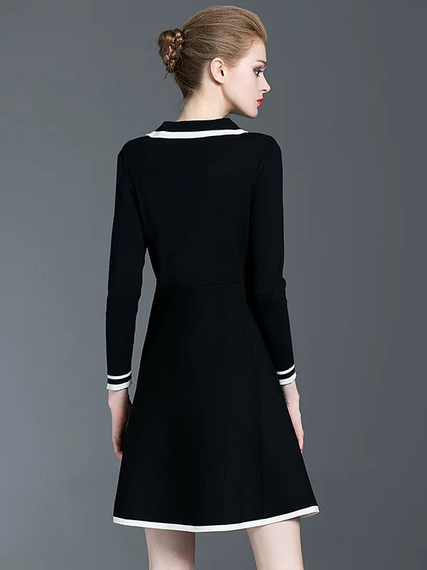 Collared Knit Midi Dress