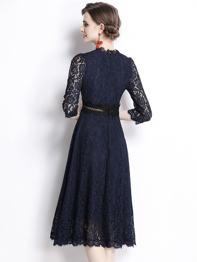 Navy Lace Spring Dress