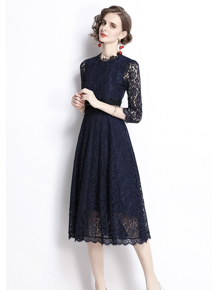 Navy Lace Spring Dress