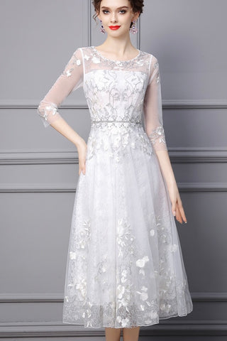 Lace Dress W/ Embroidery