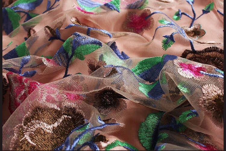 Floral Embroidered Gown