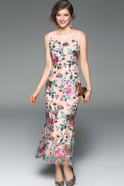 Floral Maxi Dress W/ Crochet Waist - Soieblu Dress | Soieblu - Dress Album Floral Maxi Dress W/ Crochet Waist - Soieblu Dress | Soieblu - Dress Album