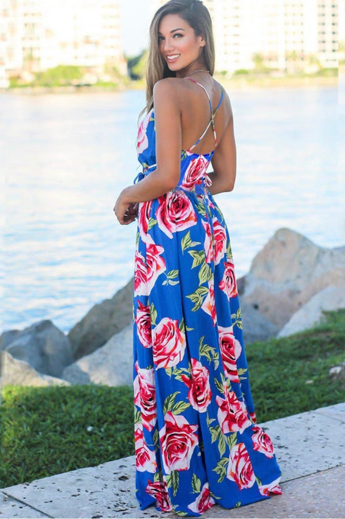 Tropical Print Maxi Dress