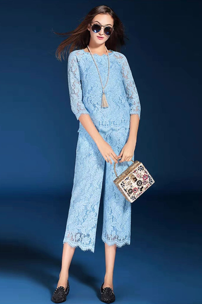 Lace Crop Top and Pants - Dress Album