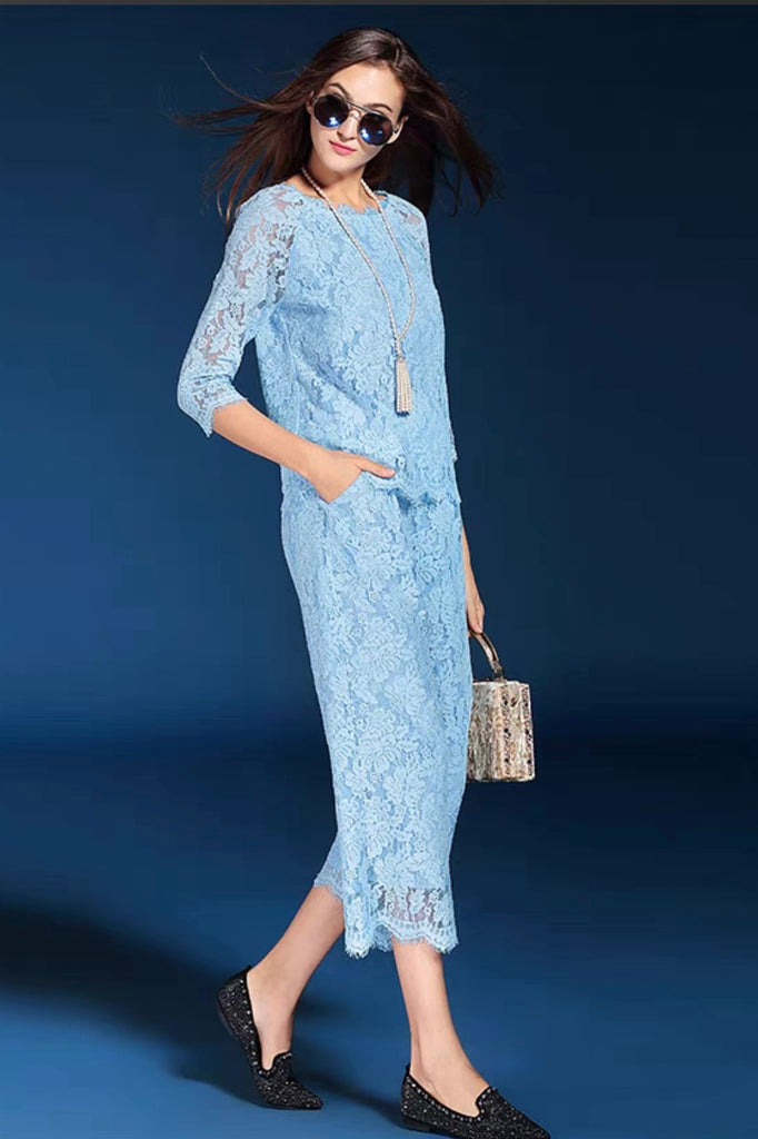 Lace Crop Top and Pants - Dress Album