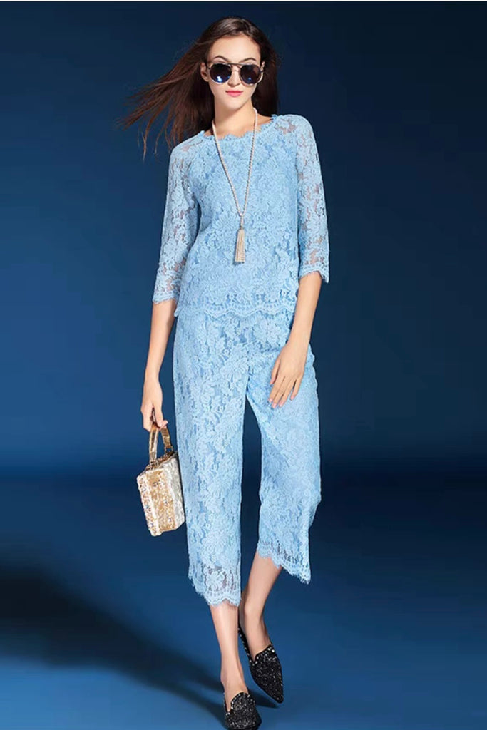 Lace Crop Top and Pants - Dress Album