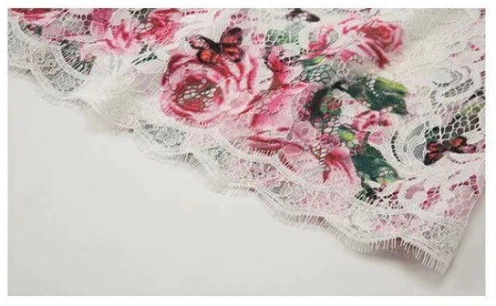 Rose Print Lace Dress