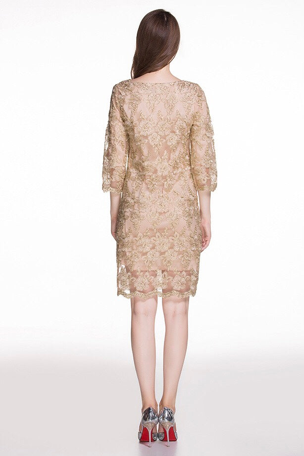 Gold Lace Dress