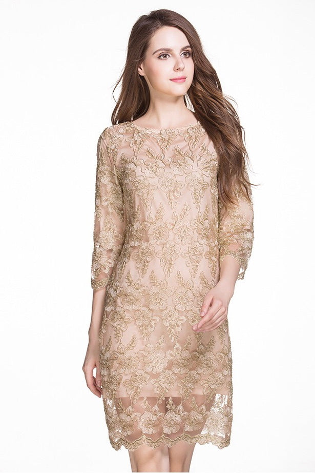 Gold Lace Dress