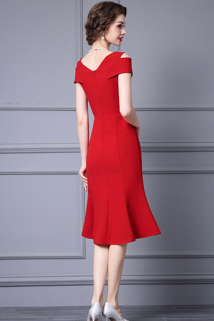 Cold Shoulder Fishtail Dress