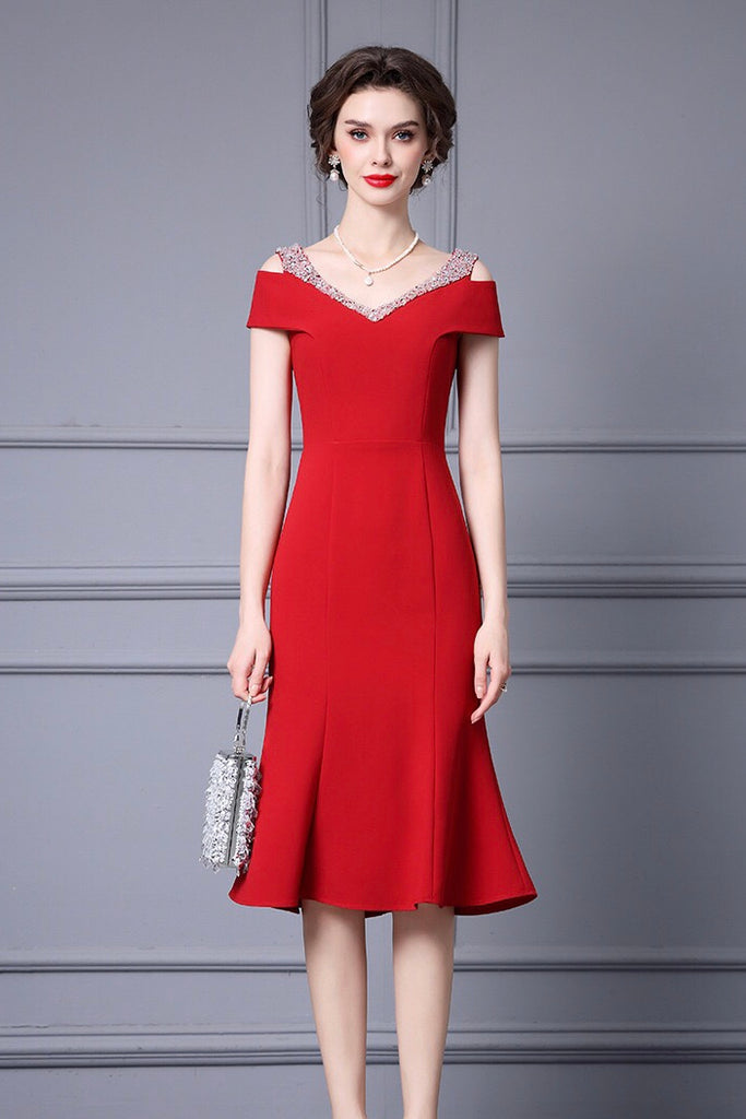 Cold Shoulder Fishtail Dress