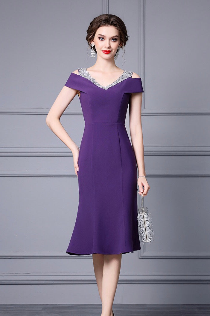 Cold Shoulder Fishtail Dress - Main Image