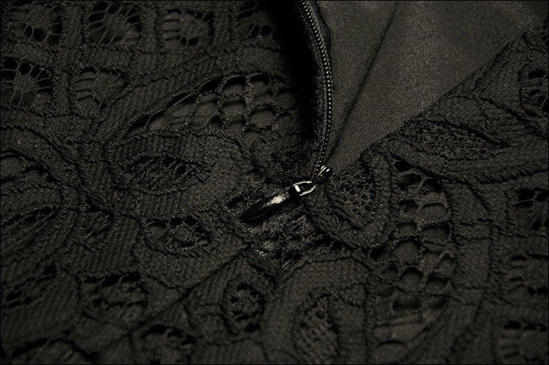 Black All Over Lace Dress - Dress Album