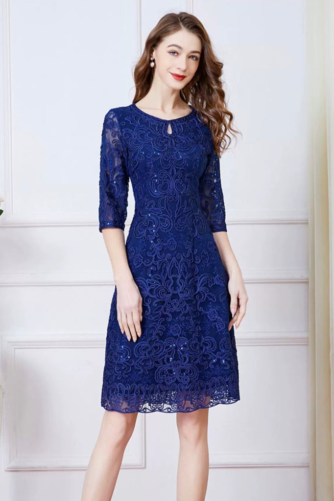Lace Midi Dress W/ Sequin