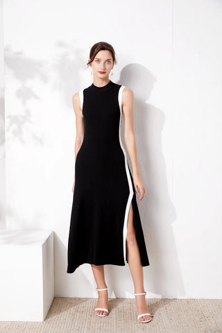 Black and White Contrast Dress