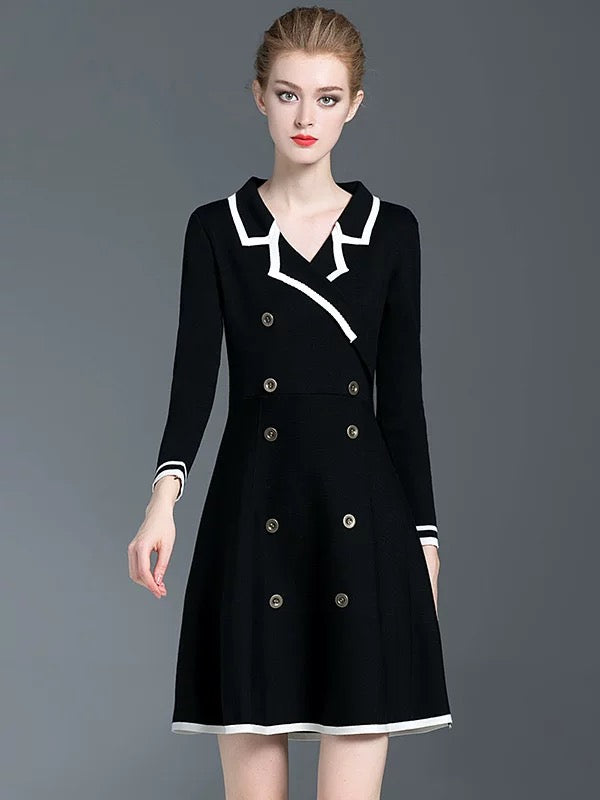 Collared Knit Midi Dress