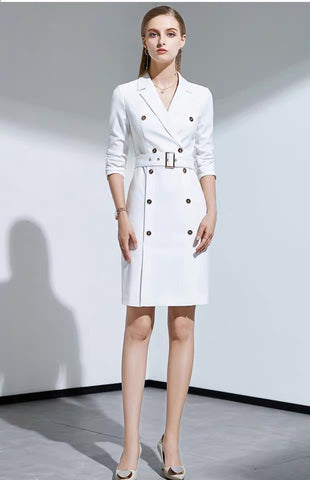 Double Breasted Blazer Dress W/ Belt