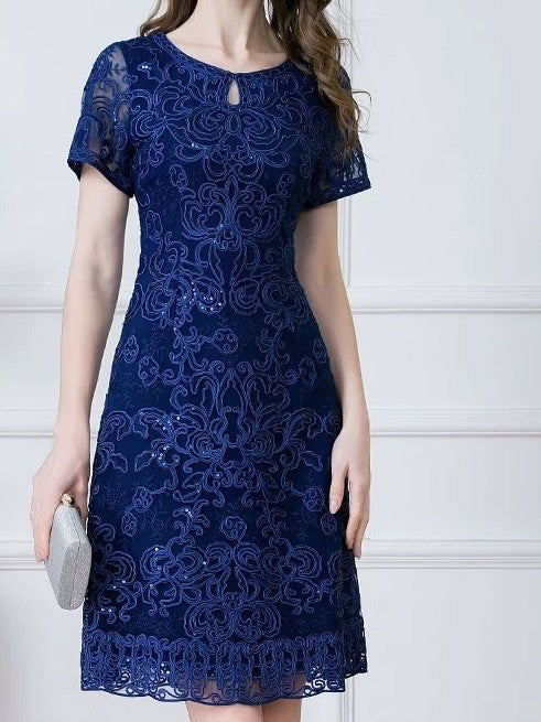 Lace Midi Dress W/ Sequin