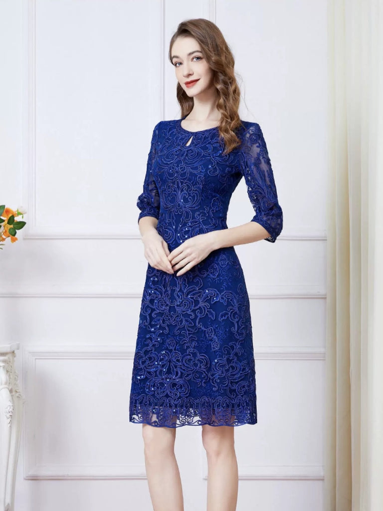 Lace Midi Dress W/ Sequin