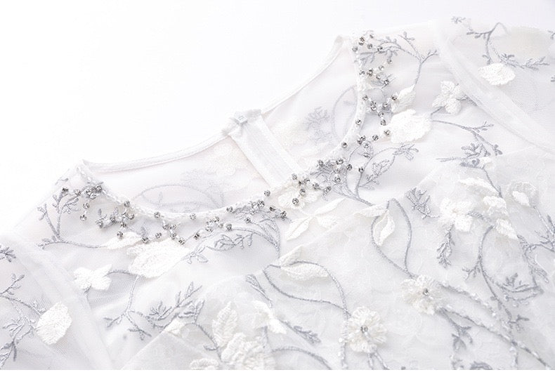 Lace Dress W/ Embroidery
