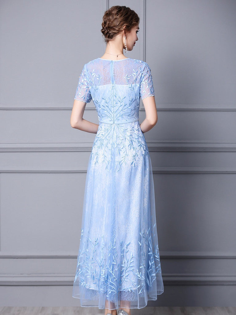 Lace Maxi Dress W/ Beads