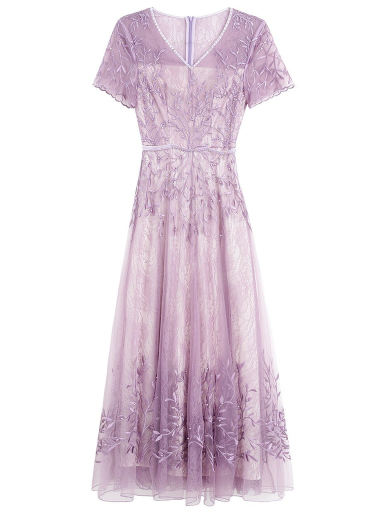 Lace Maxi Dress W/ Beads