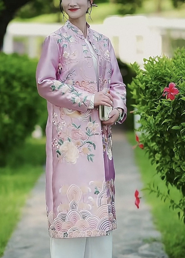 Birds Embroidered Qipao Dress - Dress Album