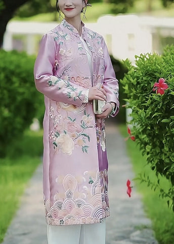 Birds Embroidered Qipao Dress - Dress Album