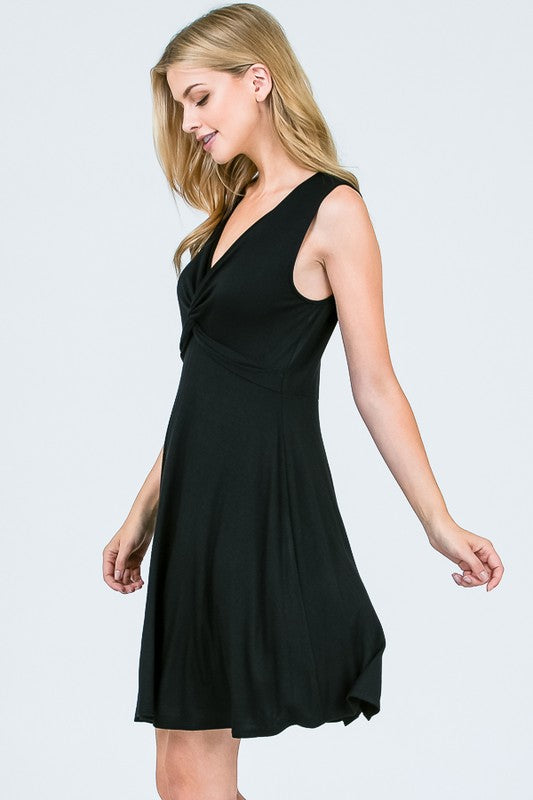 Plunged Neck Mini Dress