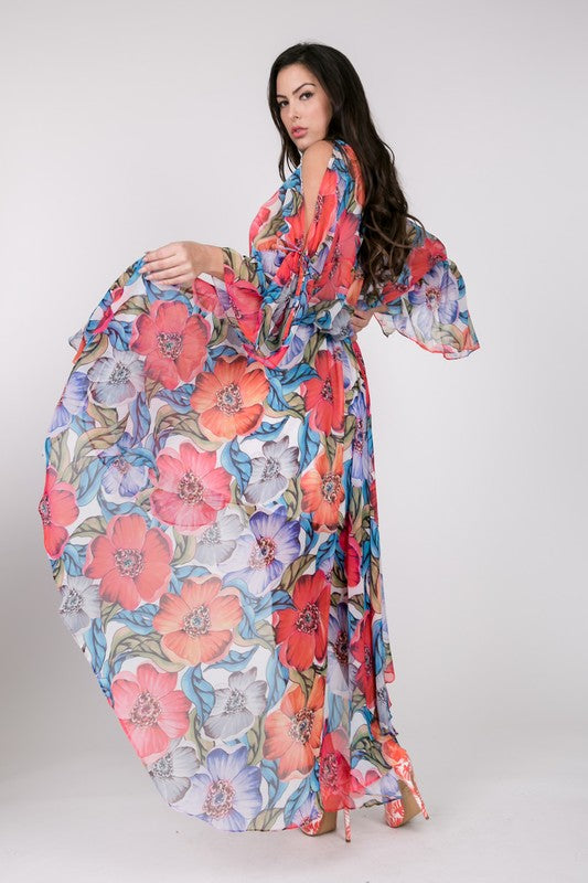 Flowing Floral Hi-Lo Dress