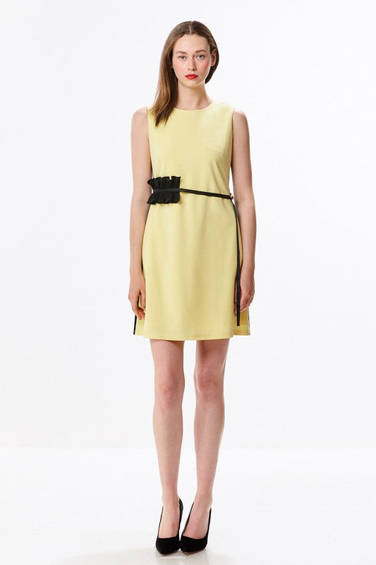 Yellow and Black Color Block Mini Dress - INA | Dress Album L Yellow and Black Color Block Mini Dress - INA | Dress Album L