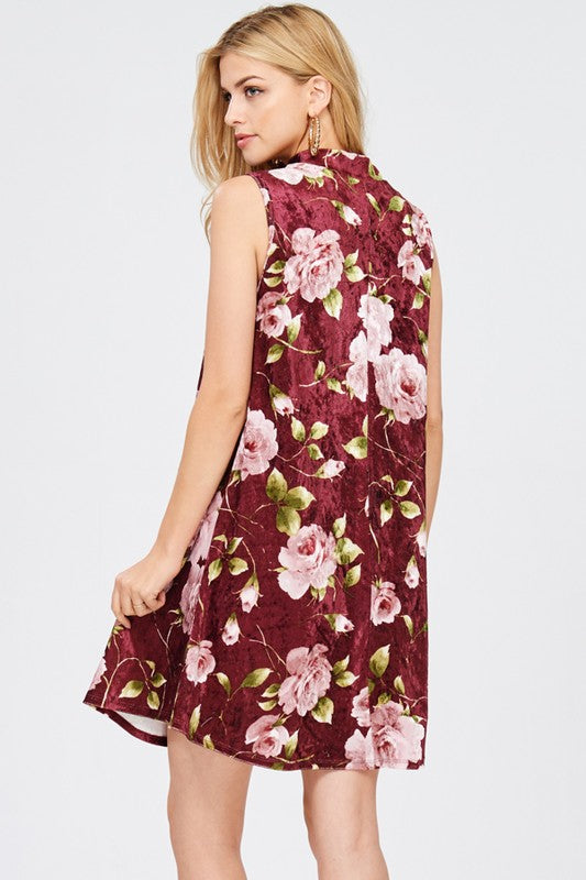 Velvet Mock Neck Dress