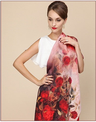 Silk Two Layer Large Scarf