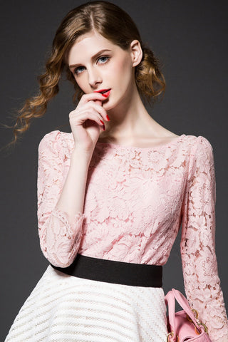 Lace 3/4 Sleeve Top - Dress Album