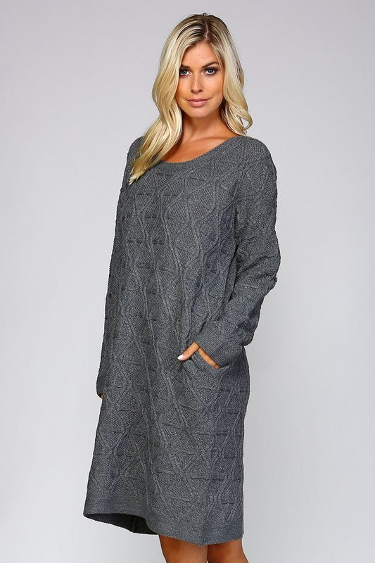 Pattern Sweater Dress