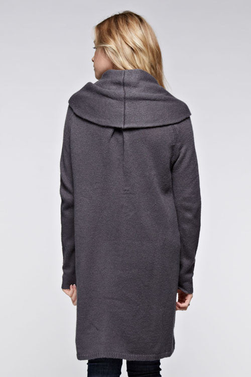 Long Cardigan With Wooden Button