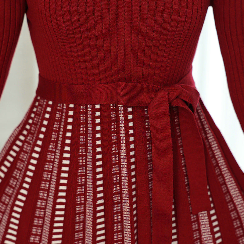 Knit Dress W/ Belt Detail