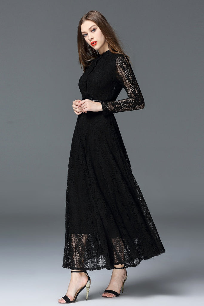 Lace A-Line Maxi Dress
