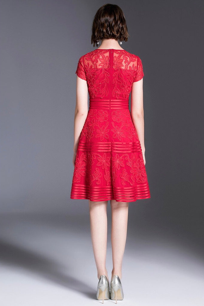 Lace Midi Dress W/ Sequin