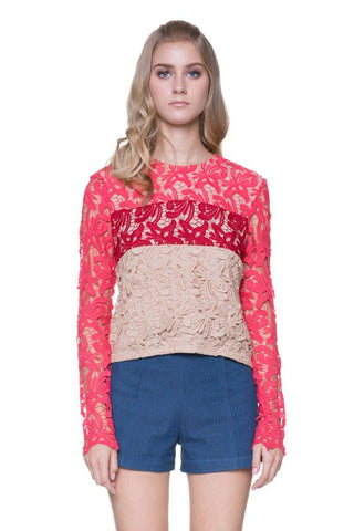 Tricolor Kerian Lace Top