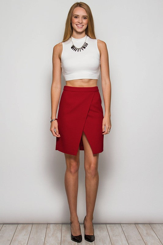 Pencil Skirt W/ Overlapping Front