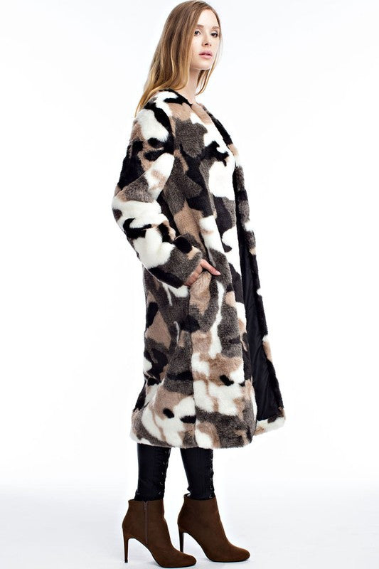 Faux Fur Long Coat