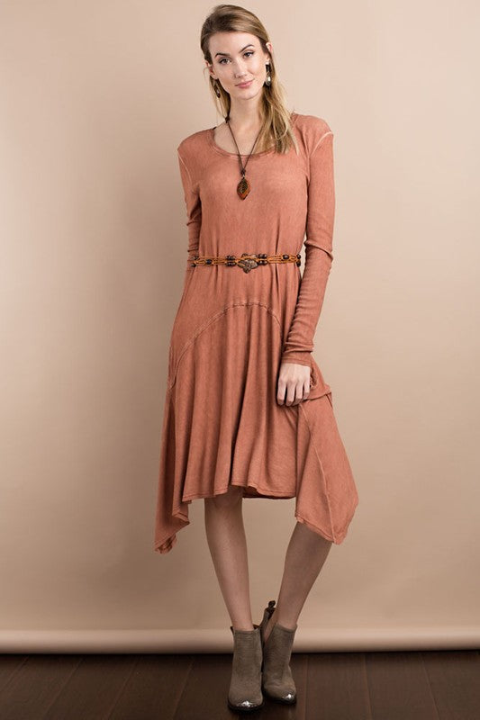 Casual Long Sleeve Asymmetrical Dress