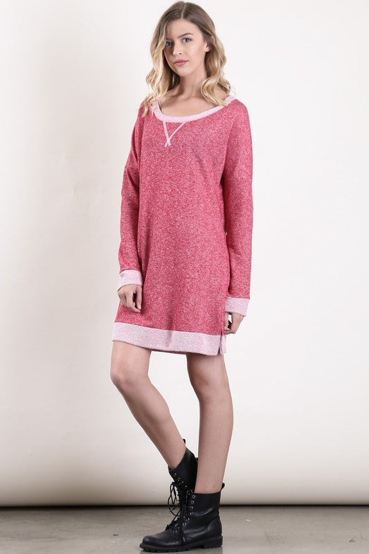 Cutout Detail Loose Fit Sweater Dress