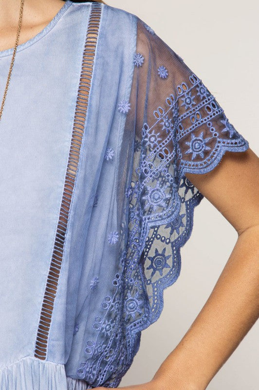 Swing Dress W/ Lace Sleeves