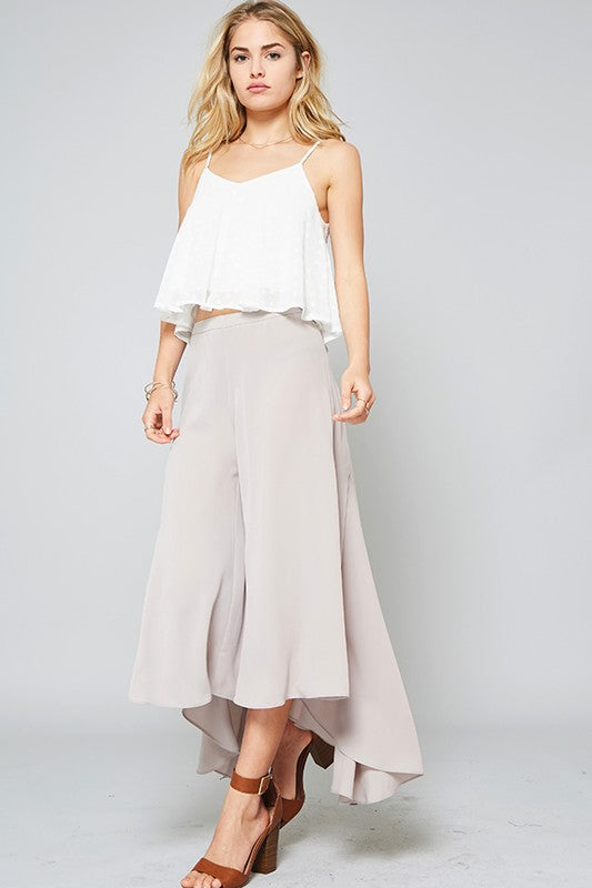 High Low Asymmetrical Crop Pant