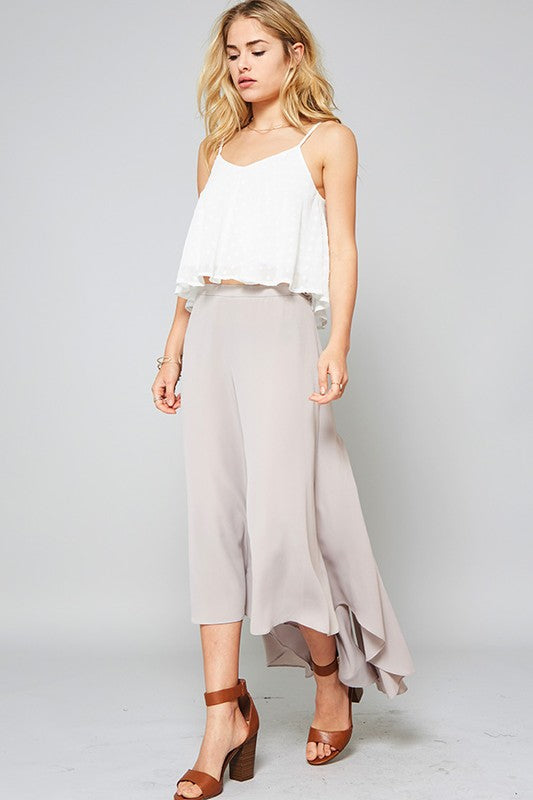High Low Asymmetrical Crop Pant
